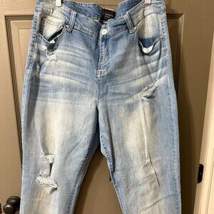 Celebrity Pink 18W Boyfriend Jeans in Light Wash Distressed